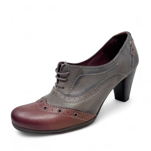 PIKOLINOS Shoes - Pikolinos Lace-Up Two-Tone Heeled Oxford Shoes